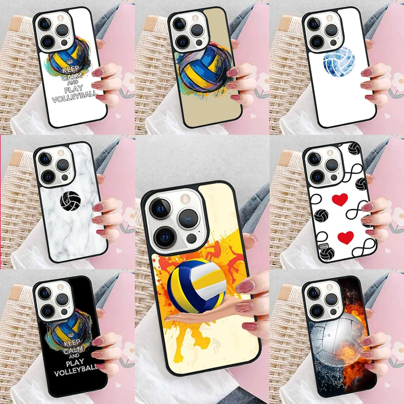 I love Volleyball Soft Phone Case Cover for iPhone 16 Promax 15 Pro 13 14 Plus 11 12 Mini XR XS MAX Coque