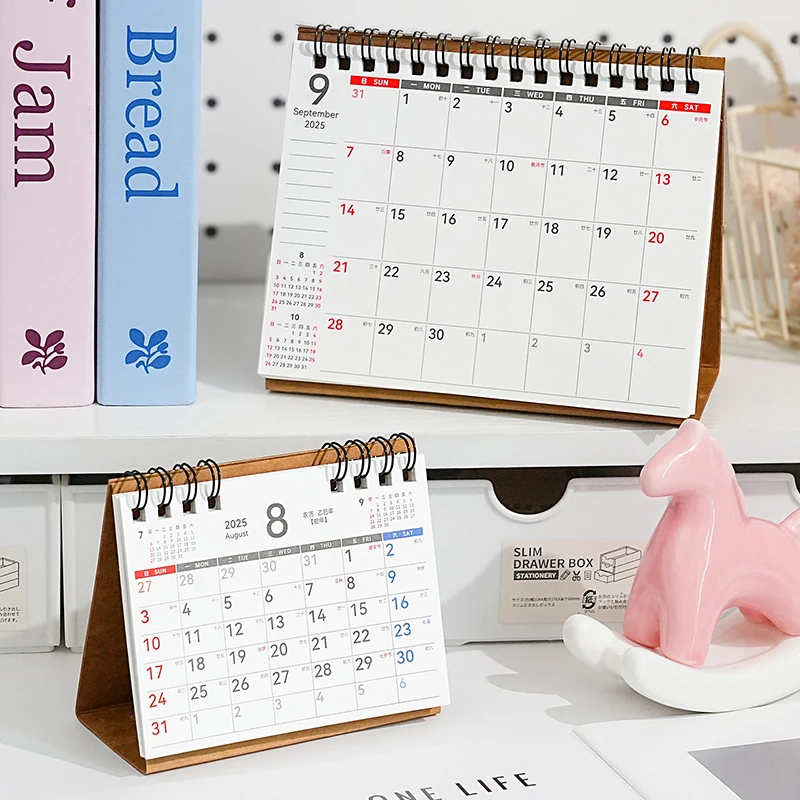 2026 nouveau calendrier de bureau à rabat à Double bobine Simple ornement de bureau planificateur de bureau bloc-notes calendrier 2025-2026 planificateur