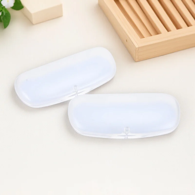 

2Pcs Glasses Case Frosted Translucent PVC Material Lightweight Portable Eyeglass Storage Box for Travel Business School Use