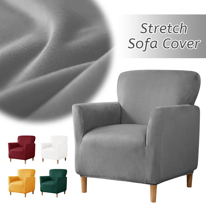 

Elastic Single Sofa Cover Chair Protector Cover Home Living Room Bar Counter Hotel Club Armchair Slipcovers Anti-dirty Washable