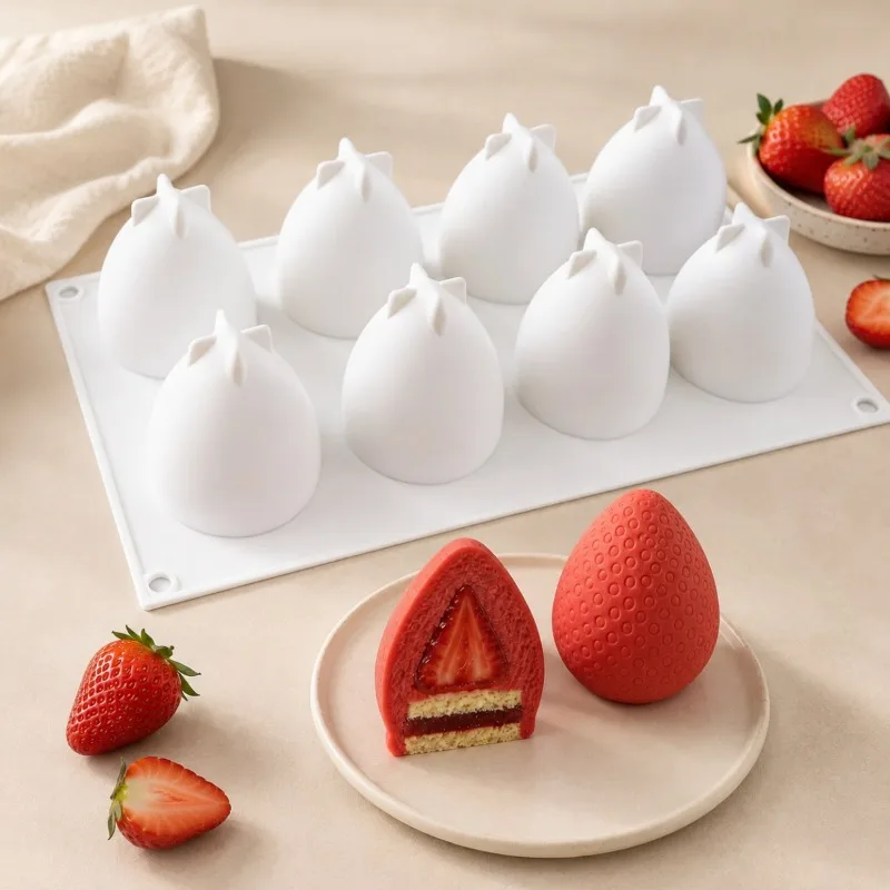 Strawberry Fruit Silicone Mousse Cake Mold French Simulation Fruit Dessert Chocolate Baking Mold Cake Decoration Accessories