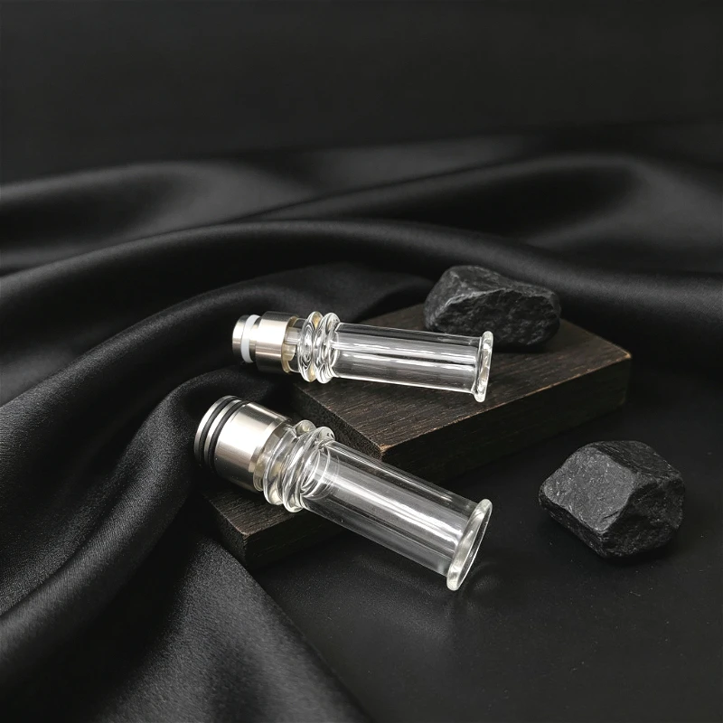 1PC 510/810 Drip Tip Stainless Steel Glass Long Straight Curved Mouthpiece Straw Joint - view 3