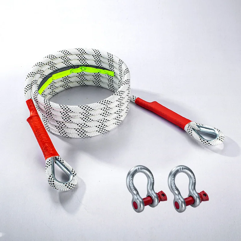 3/5/10T 3M Car Tow Rope Cable Towing Pull Rope Strap Snatch Car Trailer Traction Cable Off-road Strap Hooks Truck Winch