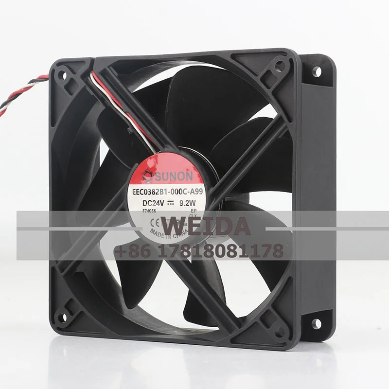 Original SUNON EEC0382B1/B3-000C-A99 DC24V 12038 12CM magnetic suspension silent cabinet chassis cooling fan 120 x 120 x 38MM