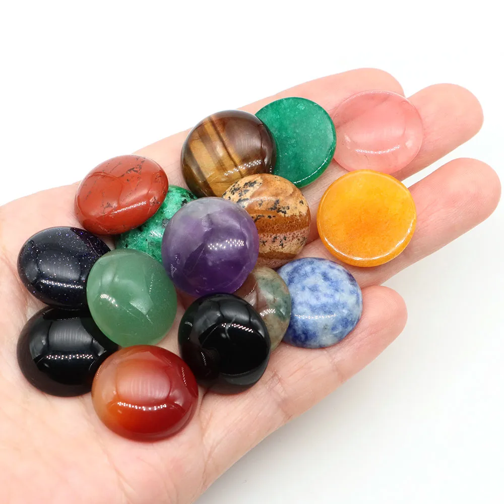 5pcs/Lot Natural Stone Cabochon Beads 6 8 10 12 14 16 18 20 25mm Round Cabochons Cameo for DIY Ring Necklace Jewelry Making