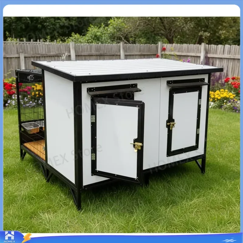 Large Dog House for Golden Retriever Outdoor Waterproof Kennel Spacious Interior Bite Proof Corners Durable Pet Shelter Crate