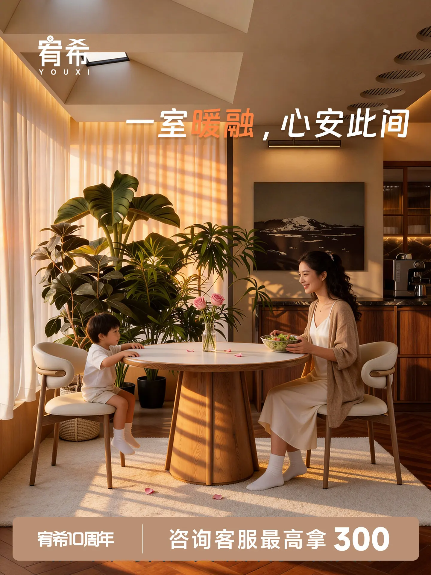 Medieval white rock slab round table wabi-sandy wind mountain and river household high-end dining table