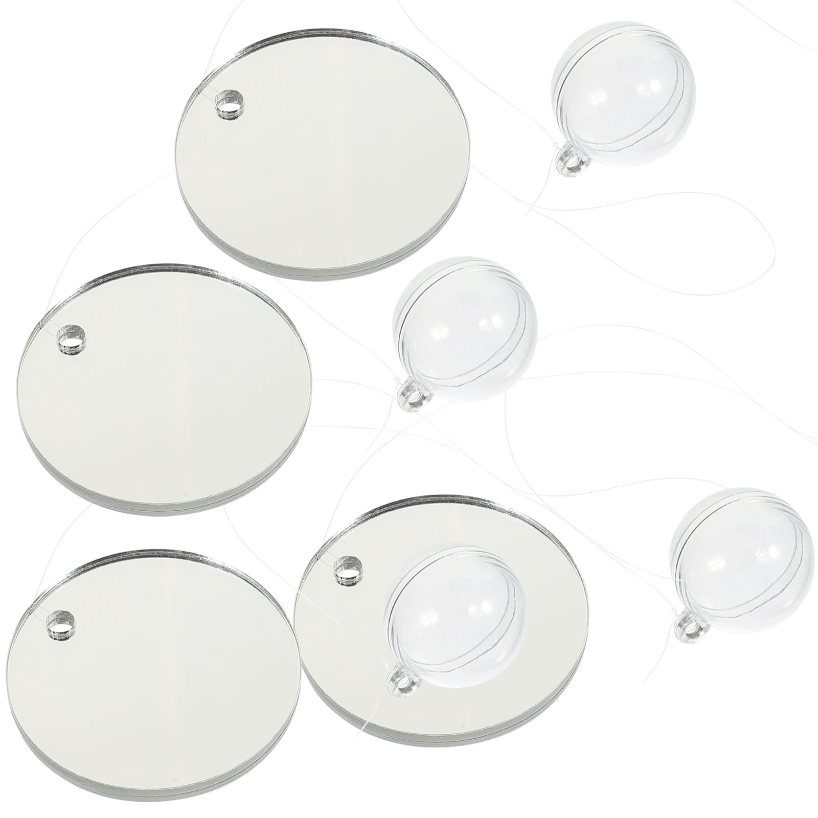 

4pcs Fish Tank Mirror Aquarium Decorations Acrylic Accessories Betta Supplies Floating Ball Design Safe Water Use Home