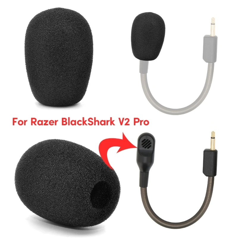 Cubierta de filtro de micrófono de 5 piezas para Razer BlackShark V2 Pro, auriculares, micrófonos de espuma, micrófono profesional, parabrisas, cubierta de viento