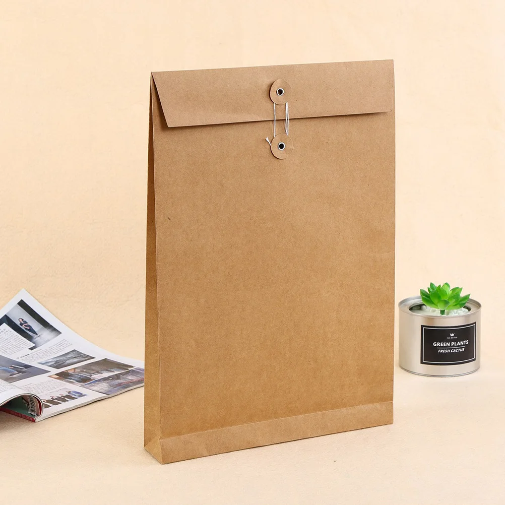 

6 Pcs Square Bottom File Bag Business Storage Case Document Carrier Folder Clothes Packing Paper Portfolio Holder
