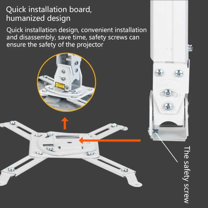 

573A Universal Ceiling Projector Mount Bracket with Adjustable Height and Extendable Arms Rotating Swivel Mount for Home