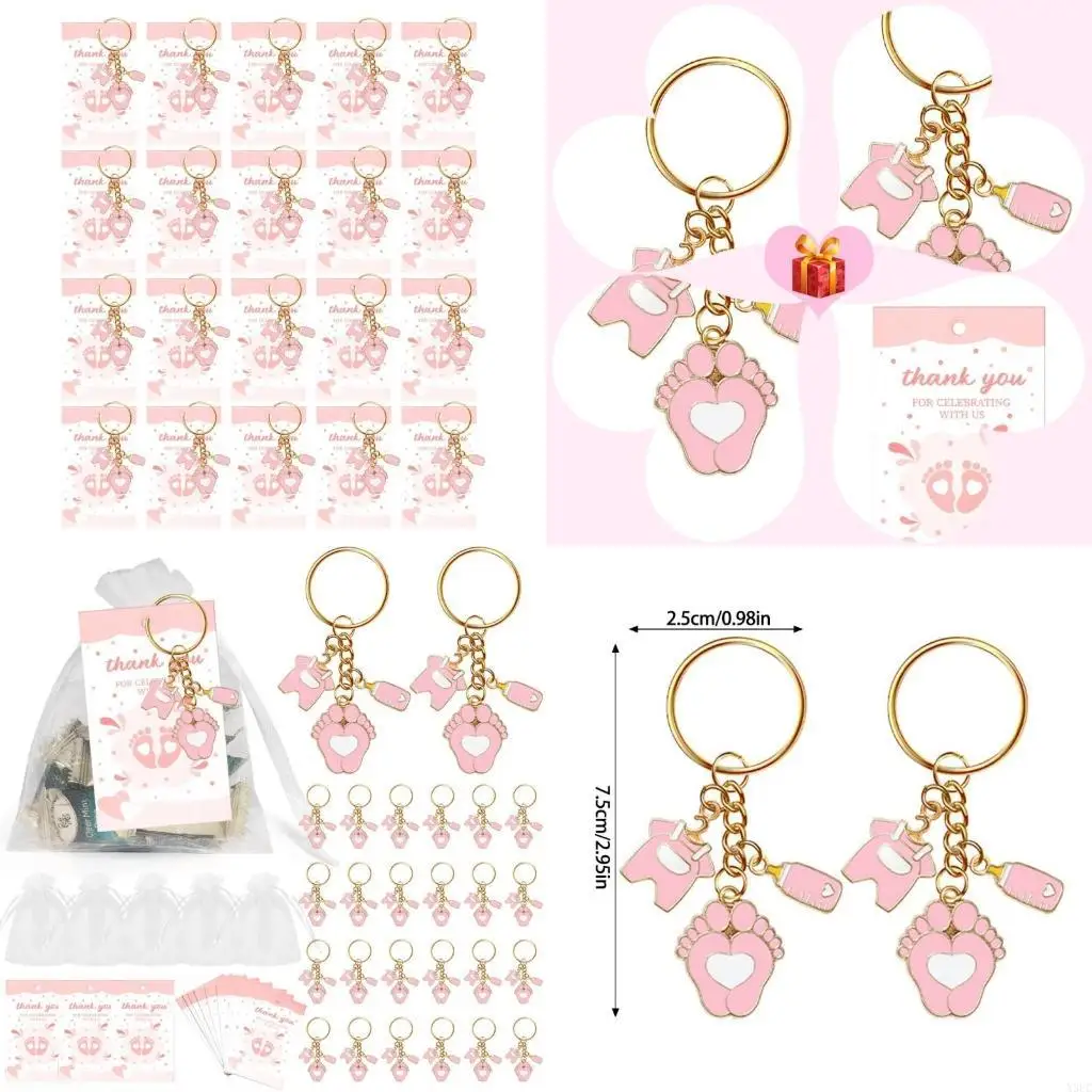 

Набор из 20 подарков для детского душа, брелок для ног с сумками и открытками с благодарностью X3UC