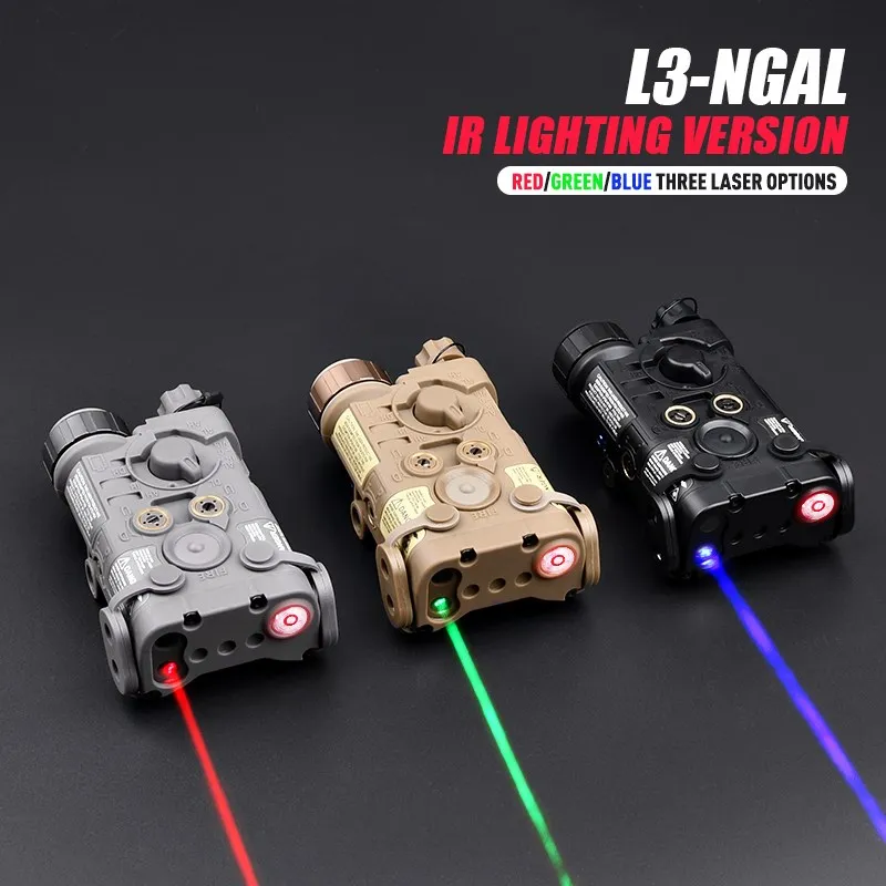 Tactica NGAL Laser Red Green Dot IR Aiming IR Lighting Hunting LED Scout Weapon Lamp Airsoft Accessory Fit 20mm Picatinny Rail