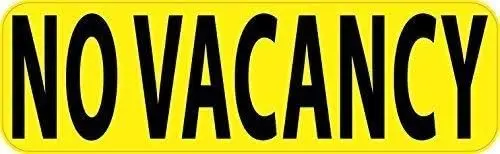 Unoopler 8 x 12 inch Yellow No Vacancy Tin Sign Metal Sign Tin Signs Signs Business Sign sign