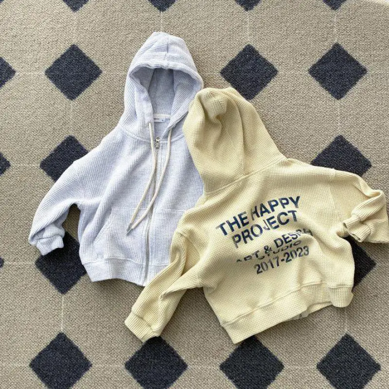 Fashion Letter Print Children Casual Hoodie Baby Long Sleeve Hooded Tops Autumn Girls Sweatshirt Cotton Infant Boy Jacket