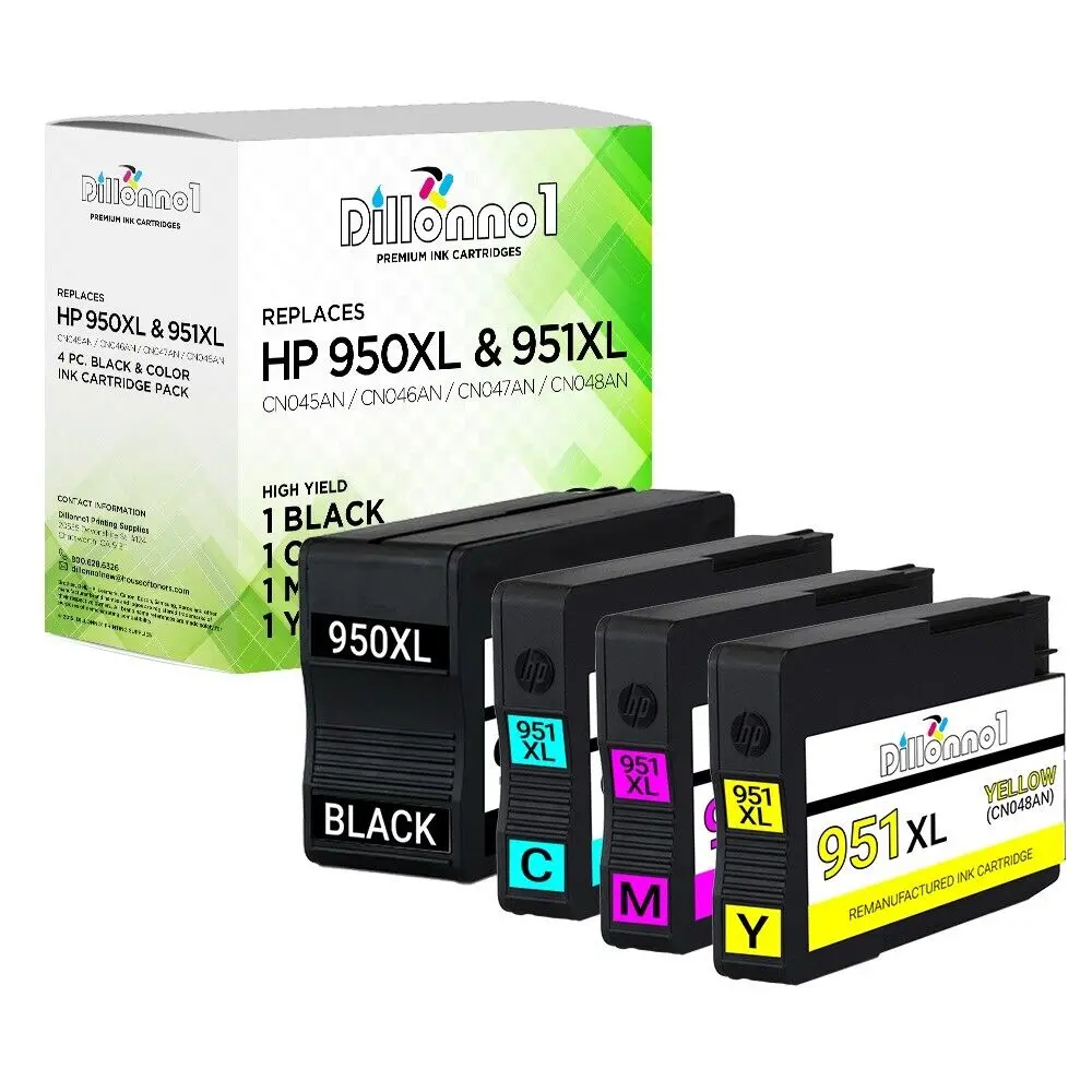 4-PACK For HP 950 951 XL Ink Combo For OfficeJet Pro 8100 8600 Plus Premium