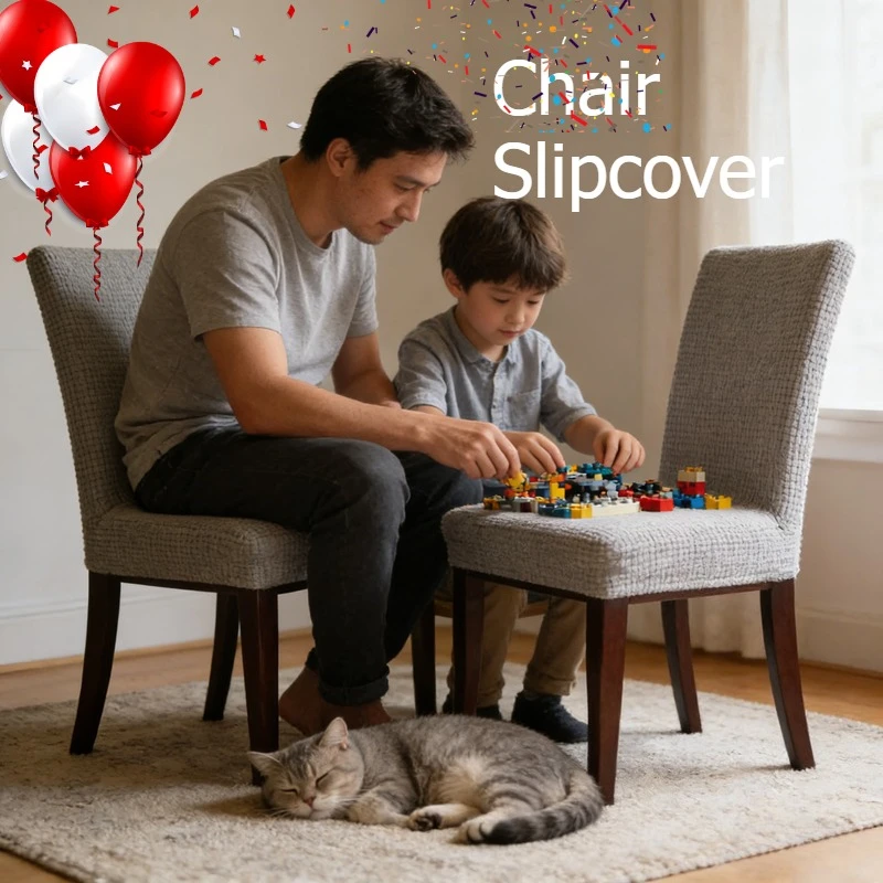 High Back Office Chair Cover Plush Executive Ergonomic Slipcover Lumbar Support Seat Protector Home Conference Room Decor