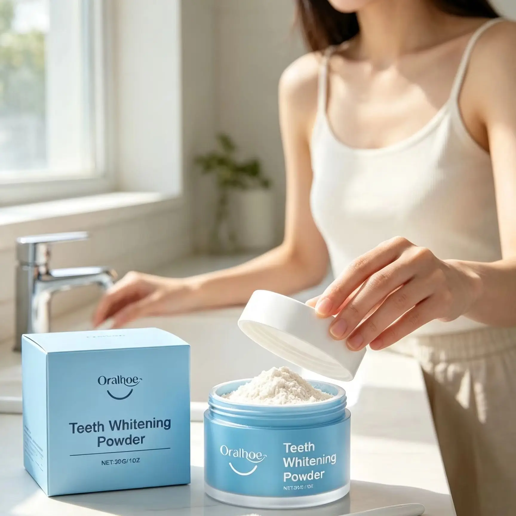 Oralhoe Tooth Powder for Brushing Teeth Stain Remover Deep Cleaning Fresh Breath Plaque Remover Dental Teeth Whitening Powder view 4