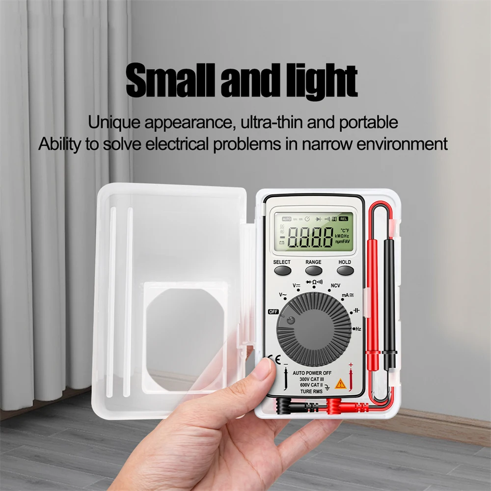 AN101 Mini Digital Multimeter 4000Count T-RMS AC/DC NCV Capacitance Ammeter Voltmeter Tester Multimetro Digital Profesional Test