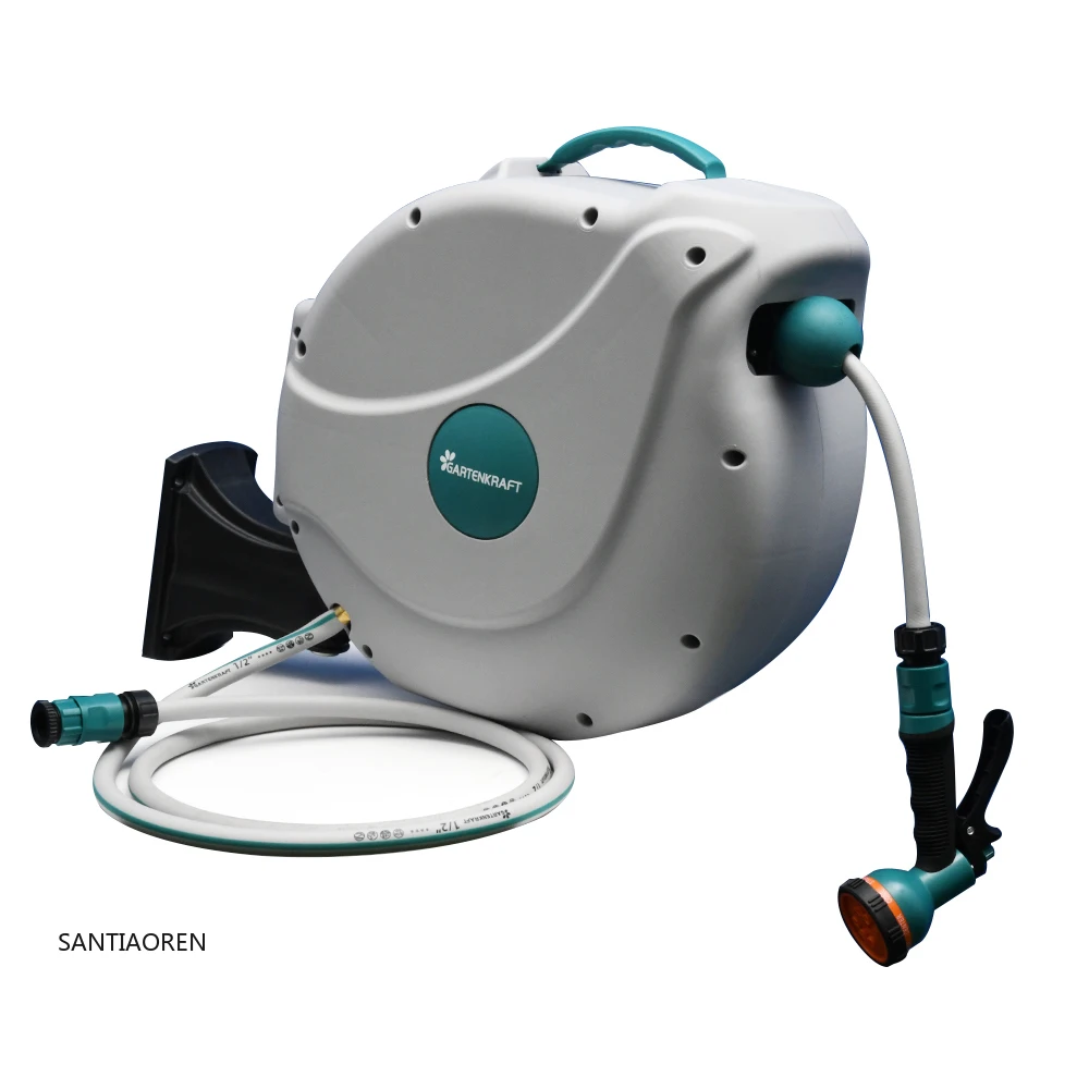 

2025Hose Reel 15m/20m/25m/30m Rewindable Garden Hose Reel Auto Rewind Hose Reel