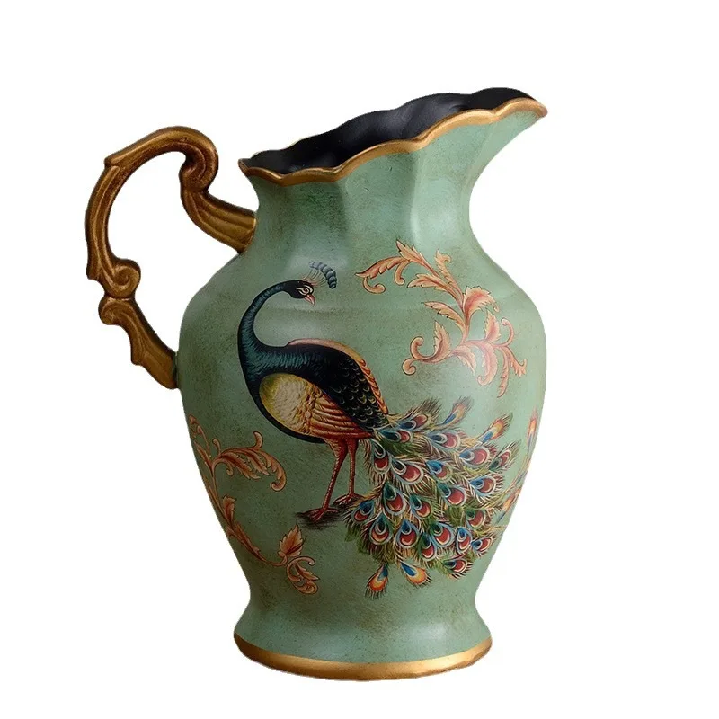 

Ceramic vase retro ornament, living room flower arrangement home decoration flower