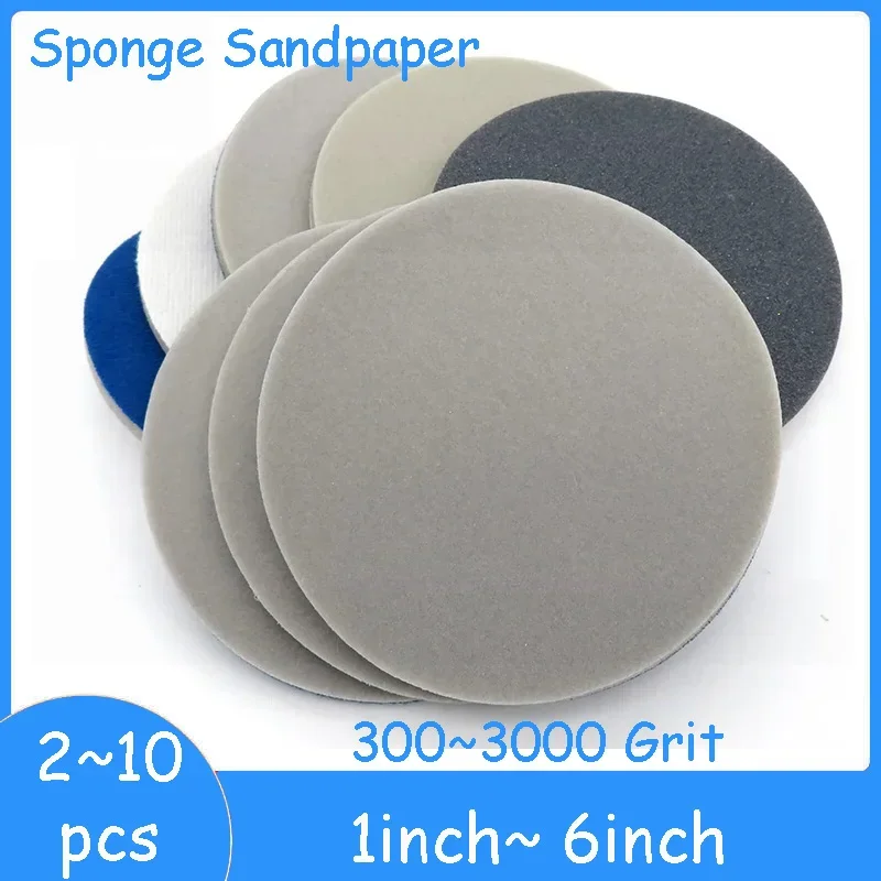 

1~6" Sponge Sandpaper Buffing Sanding Sponge Sanding Discs Foam Hook&Loop Precision Grinding For Abrasive Polishing Car Paint