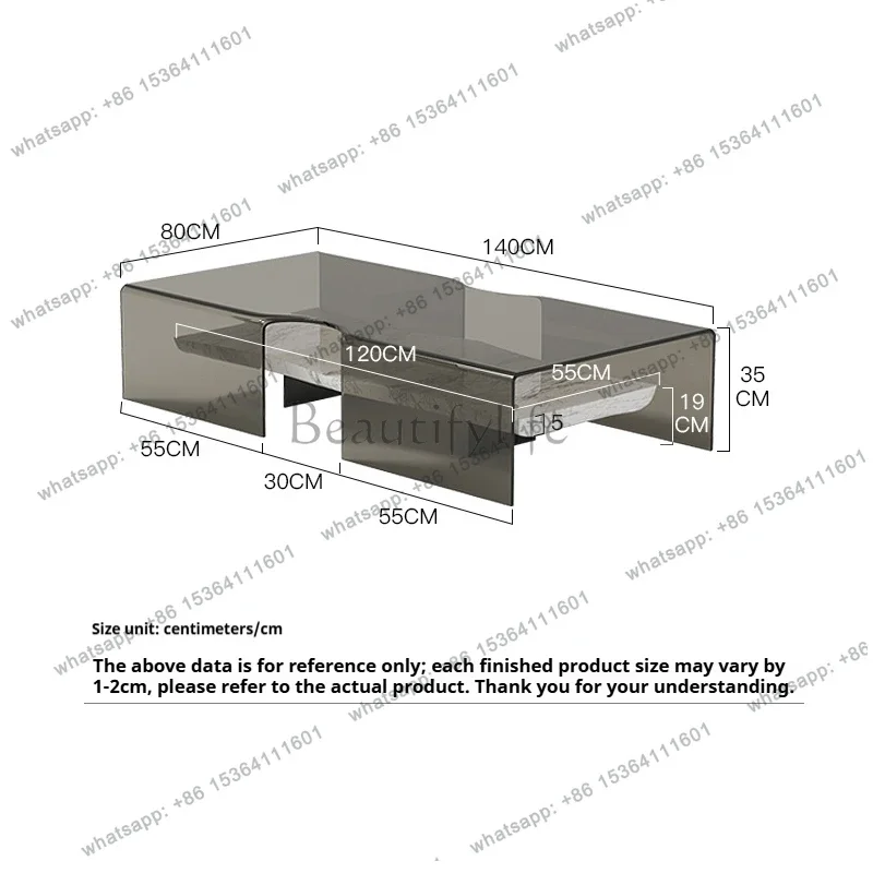 Calacatta Marble&Glass Coffee Table, Italian Minimalist Design for All Spaces, Heat & Scratch Resistant, Artistic, Customizable