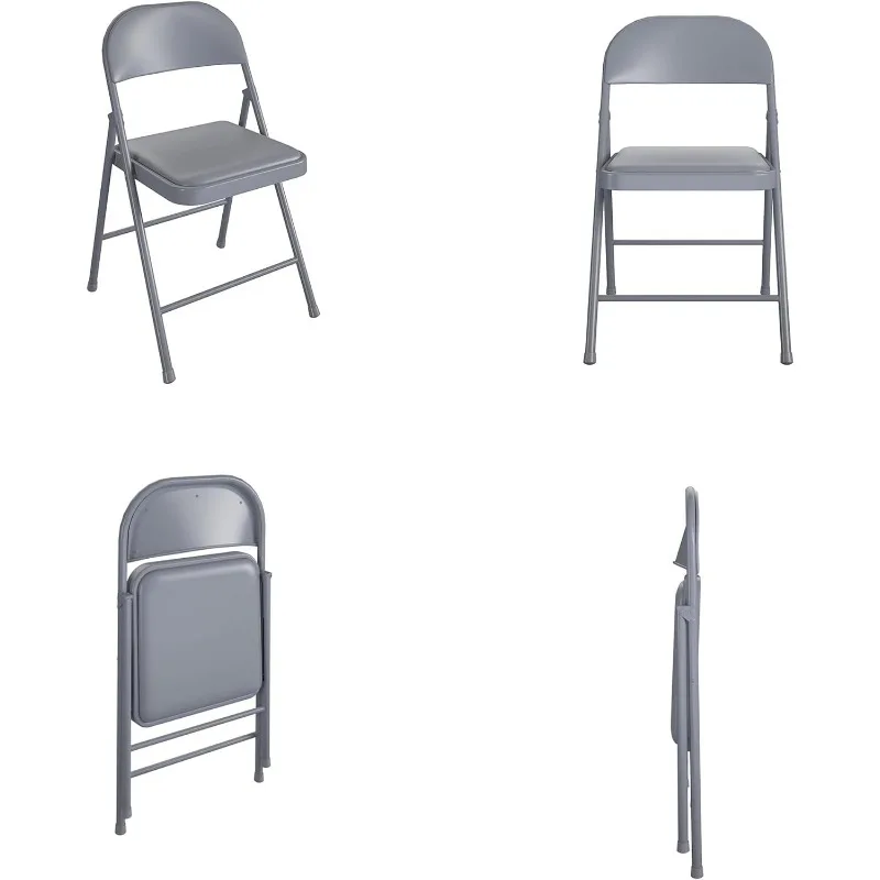 Cosco Smartfold Vinyl Klapstoel, 4-Pack, Grijs