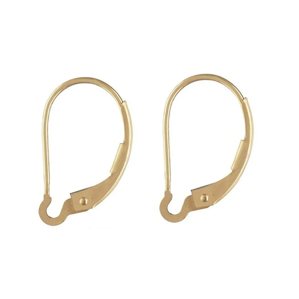 1 Pair Interchangeable U Ring Leverback Earring Wires 16x9.5mm in 14K Gold Filled for Jewelry Making