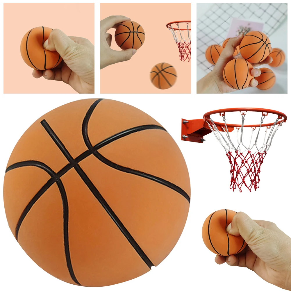 6cm High Elastic Mini Basketball Rubber Small Inflatable Basketball Soft High Bouncy Decompression Ball Party Game for Kids