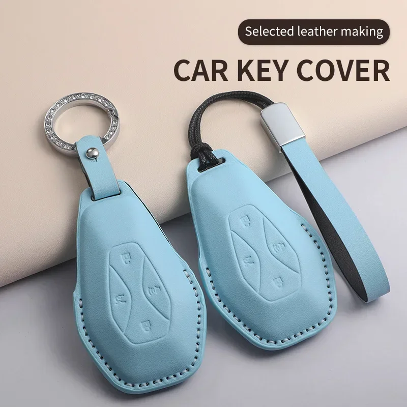 PU Leather Car Key Case Cover Holder Keychain Protective Shell for ARCFOX Alpha S Alpha T GT ECF ARCFOX7 Remote Key