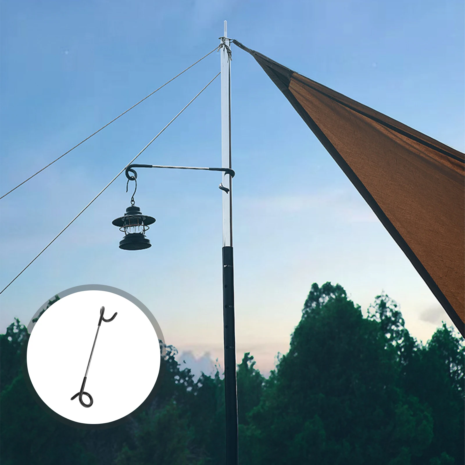 

Camping Light Hook Stainless Steel Heavy Duty Outdoor Lantern Holder Tent Lamp Hanger Portable for Fishing Bbq Hiking