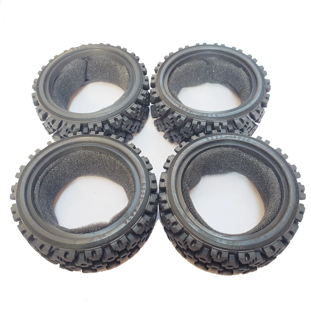 【STOCK】4Pcs 70mm 1/10 RC Off-Road Car Rubber Tires Wheel Tyres Front for TT01 TT02 XV01 LC RACING PTG-2