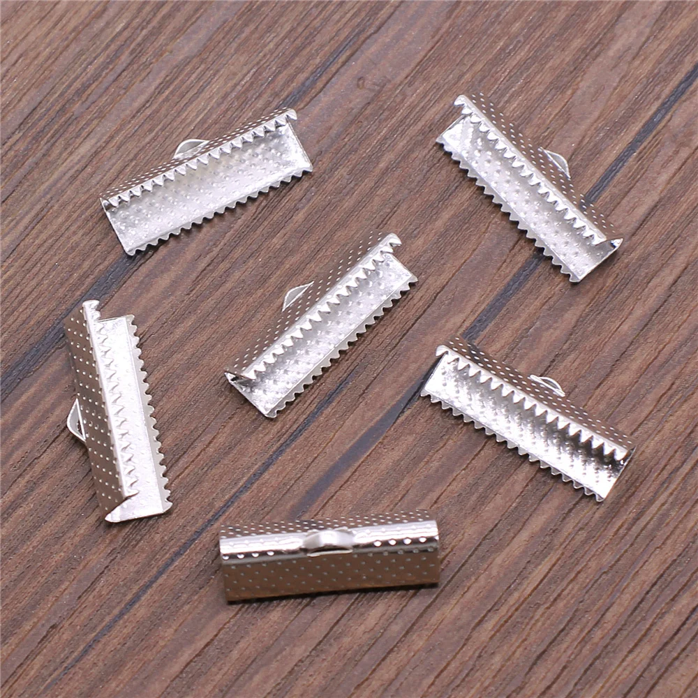 50pcs Cordon Fin de Sertissage Perles Boucle Conseils Fermoir Cordon Couvercle Plat Fermoirs Pour Constatations De Fabrication De Bijoux Bracelet À BRICOLER SOI-MÊME Connecteurs