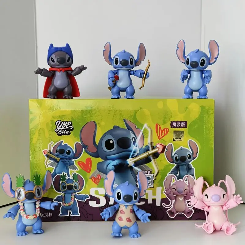 おもちゃフィギュア リロ＆スティッチ ブラインドボックス 組み立てパズル フィギュア 子供のおもちゃ 関節可動モデル ミステリーギフト