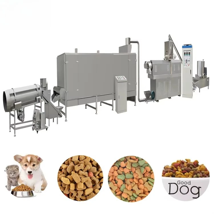 سعة صغيرة التوأم المسمار الحيوانات الأليفة الغذاء الطارد مصنع خط إنتاج أغذية الكلاب