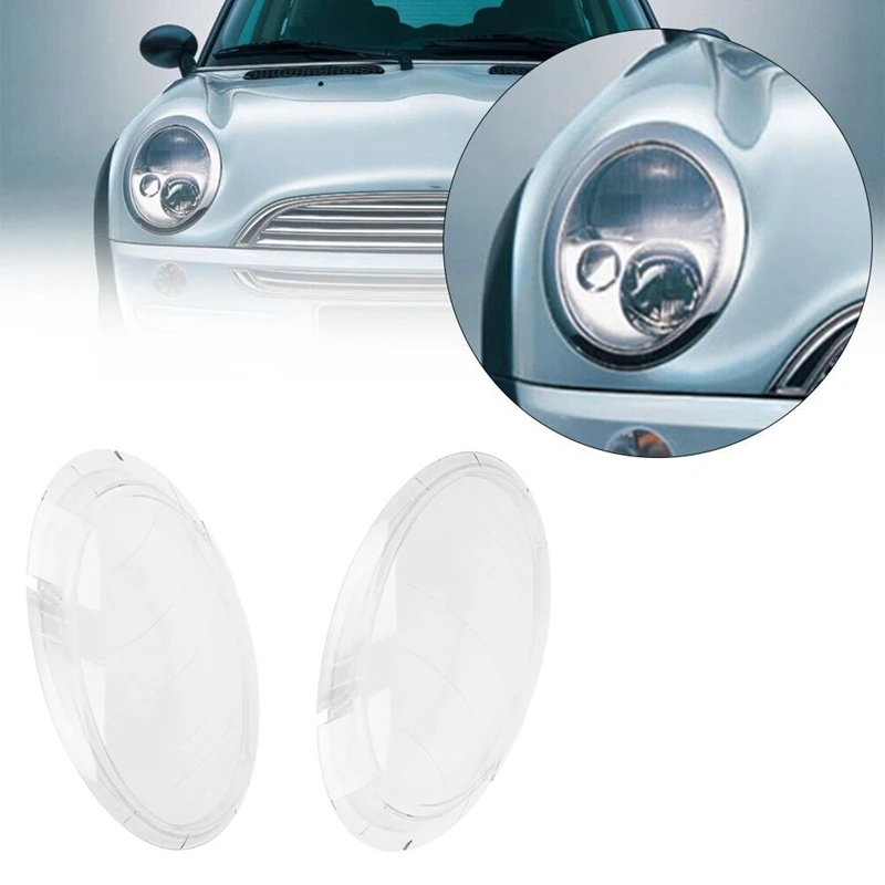 

Front Headlight Lens Cover Clear Lens Lampshade Head Light Shell For MINI R50 R52 2001-2006 63126911701 63126911702 Component