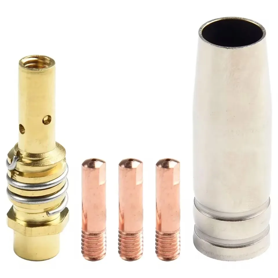 5 teile/satz Schutz Düse Kontakt Spitze Verbrauchs Halter Leitfähige Spitze 0,6/0,8/0,9/1,0/1,2mm MIG Schweißen MB15 15AK Löten Werkzeug – Detail 4