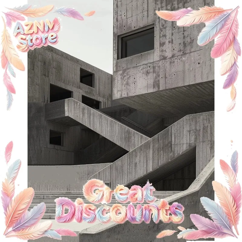 2026 Surrealist Brutalist Architecture Minimalist Concrete Houses Retro Poster Canvas Paintings Wall Art Pictures Home Decor