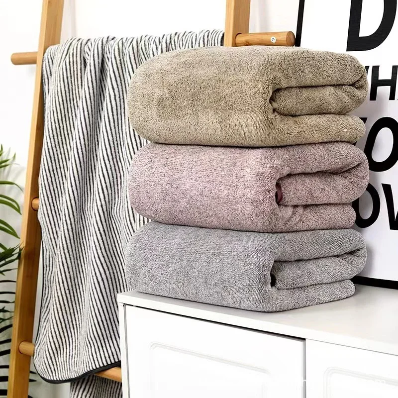 greyBamboo Charcoal Coral Velvet Bath Towel For Adult Soft Absorbent Quick-Drying Towel Home Bathroom Microfiber Towel Sets