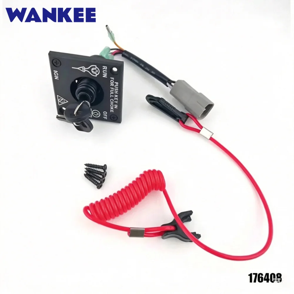176408 Single Engine Ignition Starter Cut Off Key Switch Kit For Johnson W/CO SW