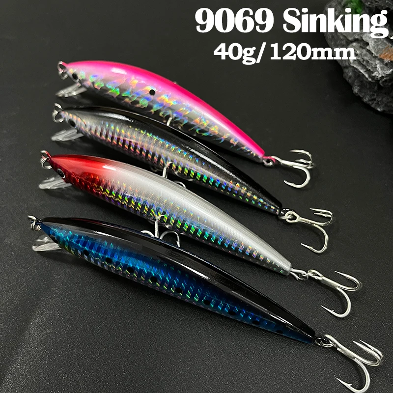 

Heavy Minnow Tuna Fishing Lure 120mm 40g Artificial Hard Baits Sinking Minnow Saltwater Swimbait Seabass Wobbler Fish Equipment