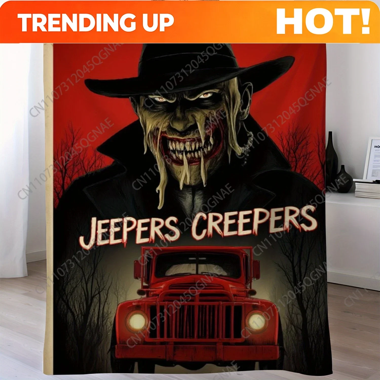 Custom Thick Digital Print Flannel Blanket, Multifunctional, Suitable For All Seasons, Horror Movie 