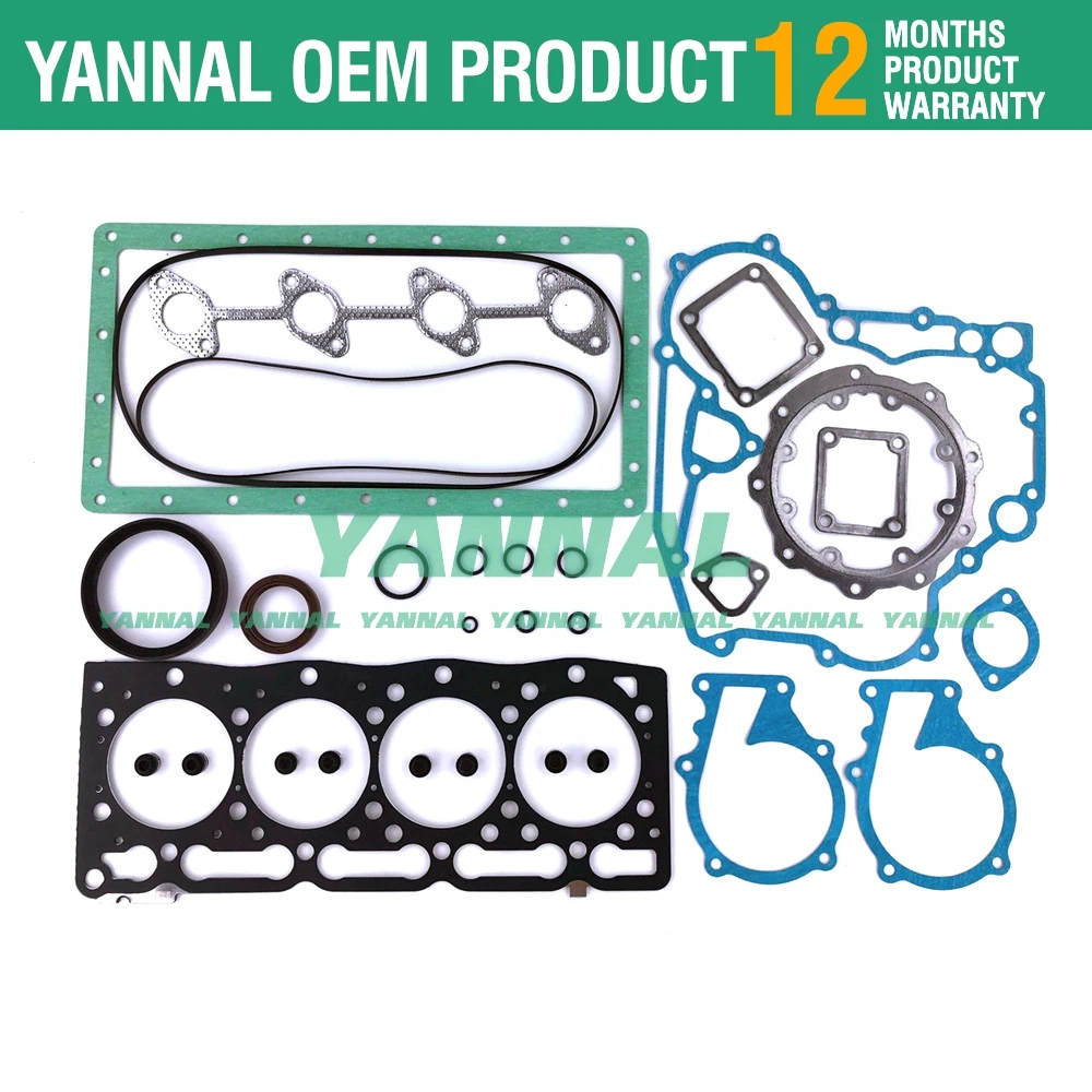 For Kubota V1505 Overhaul Gasket kit KX71 KX91 Excavator Engine Upper Lower Set