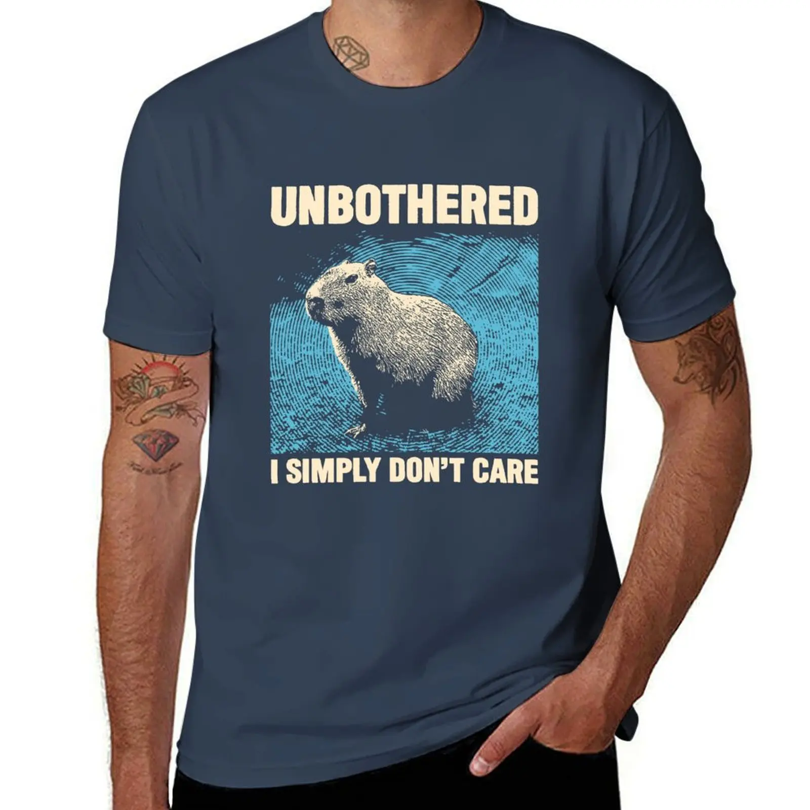 

Unbothered Capybara T-Shirt Big and Tall Solid Color T-Shirt
