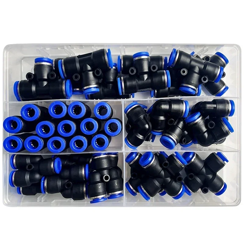 41 PCs Boxed 8mm Air Hose Connector PU-8/PE-8/PZA-8/PY-8/PV-8/PG-8/PK-8 Pneumatic Quick Connectors Kit for 8mm Hose Pipe Tube