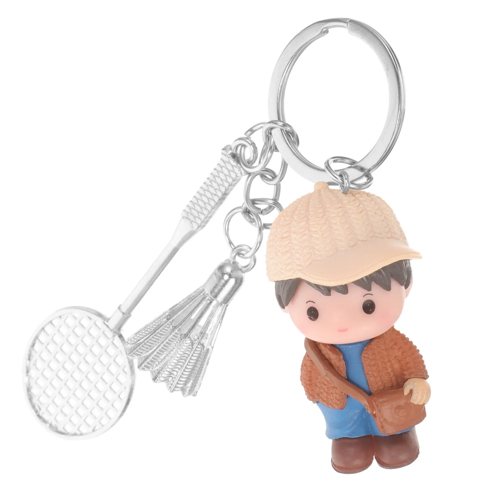 Badminton Keychain Pendant Creative PVC Cartoon Design Lightweight Stylish Key Ring for Keys Bags Backpacks Sports Lovers