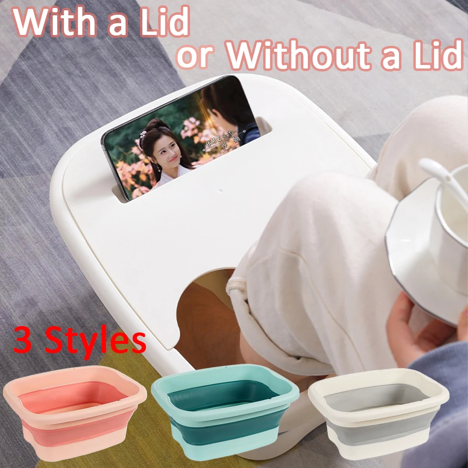 

Warm Foldable Foot Bath Tub–Portable, Covered Basin With Ergonomic Design, Silicone Thickening Suitable For Travel And Home Use