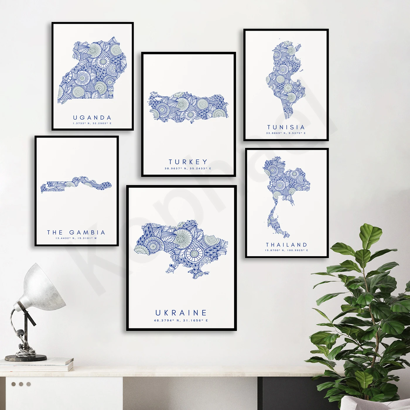 

UK Arab Ukraine Uganda Turkmenistan Turkey Tunisia The Gambia Thailand. City Travel Map Poster