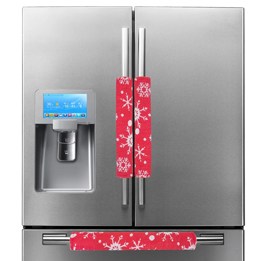 

6Pcs Fridge Handle Covers Cloth Protector for Kitchen Appliances Stain Water Fingerprints Resistant Festive Design